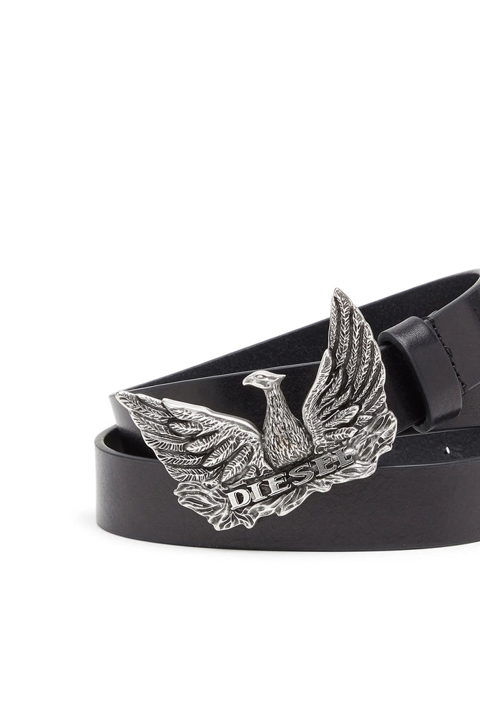 2.5 cm leather belt with metal Phoenix