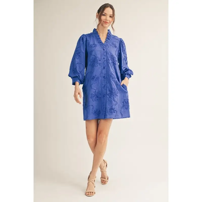 3D Floral Dress - Greige Goods