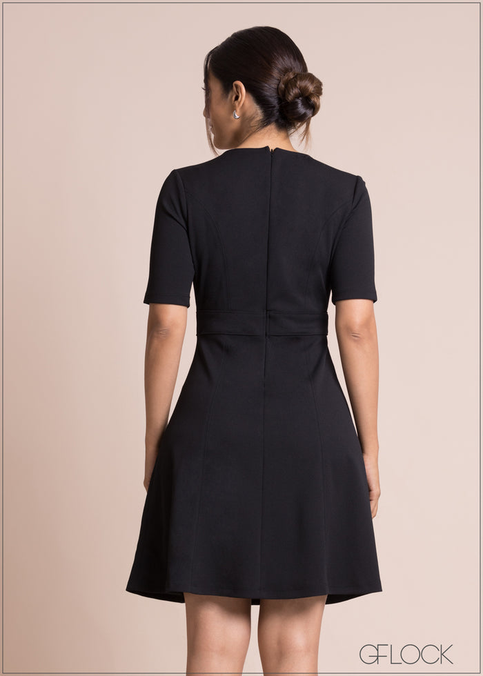 A-Line Dress With Seam Detail - 100423