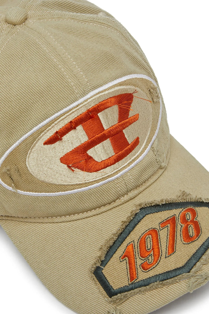 Baseball cap with embroidered patches