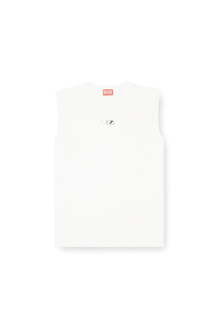 Cotton tank top with metallic Oval D