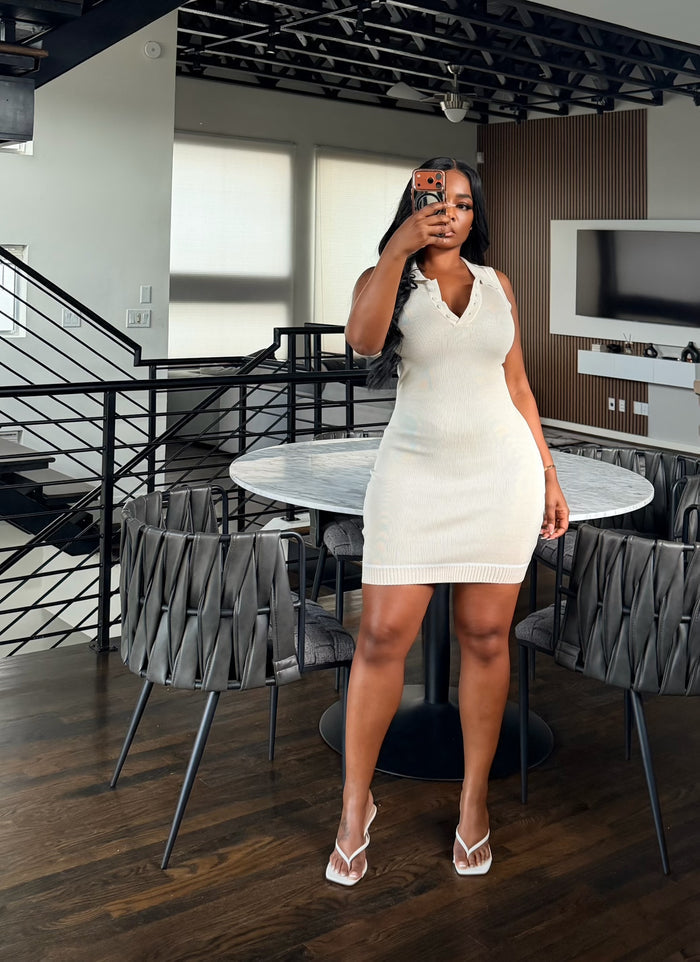 Cream polo dress