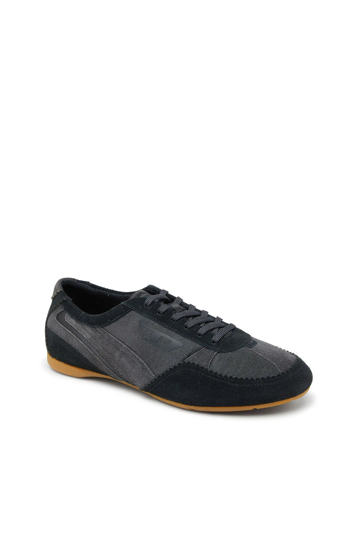 D-Mile-Flat sneakers with suede overlays
