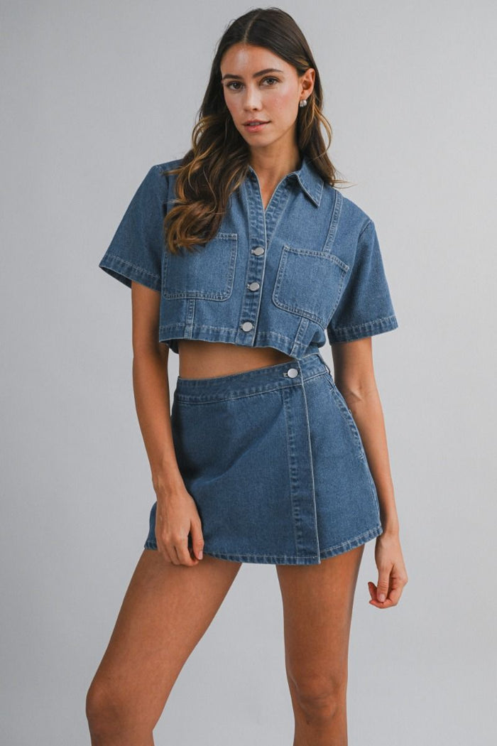 DAISY DENIM SKORT SET
