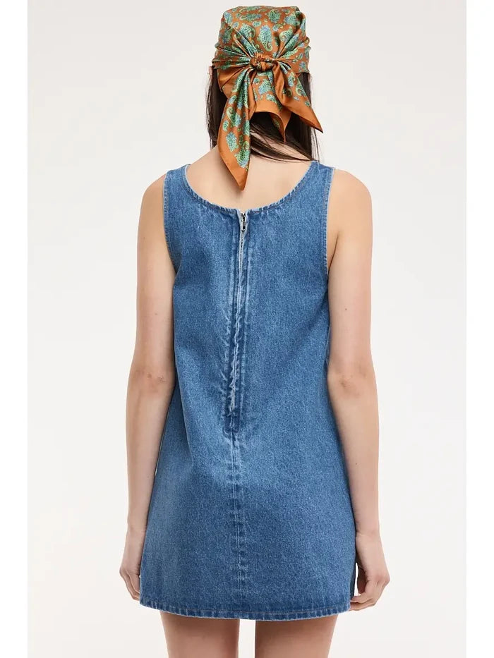 Denim Babydoll Mini Dress - Greige Goods
