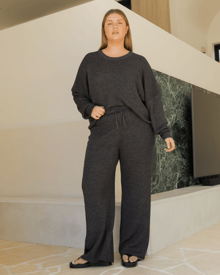 FINAL SALE | Alex Knit Sweater | Dark Grey Marle