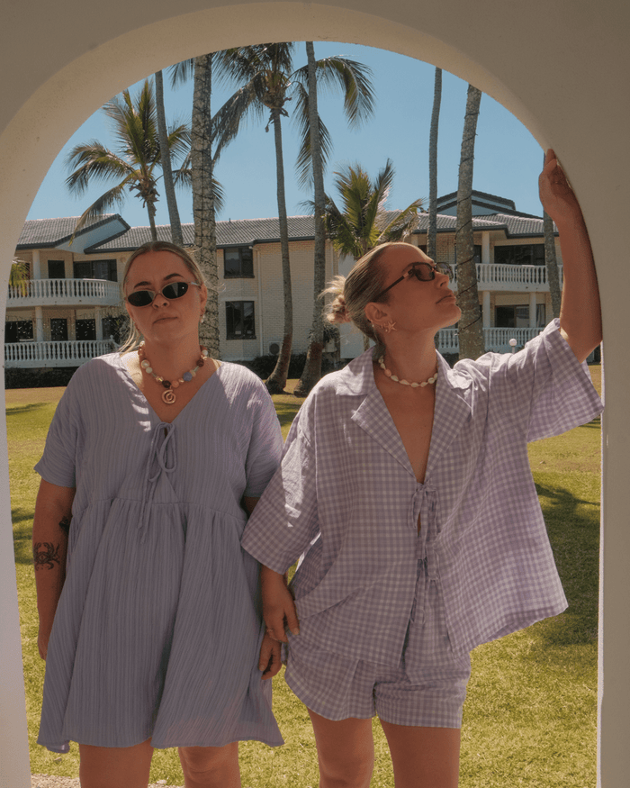 FINAL SALE | Billie Shirt | Lavender Gingham