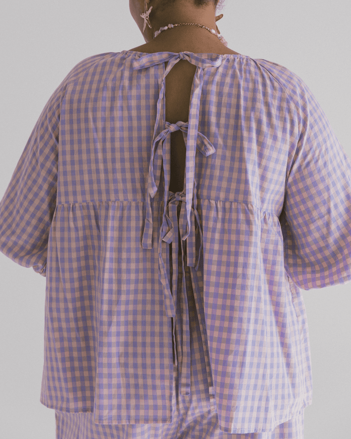 FINAL SALE | Florence top | Pink & Purple Gingham