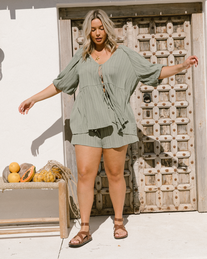FINAL SALE | Frankie Top | Green Crepe