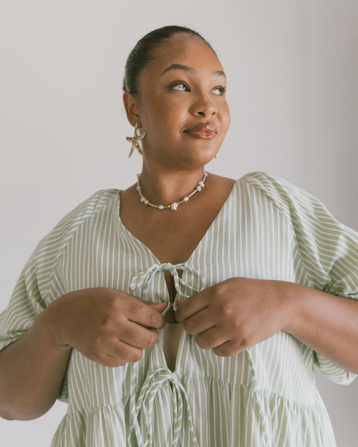 FINAL SALE | Frankie Top | Green Stripe