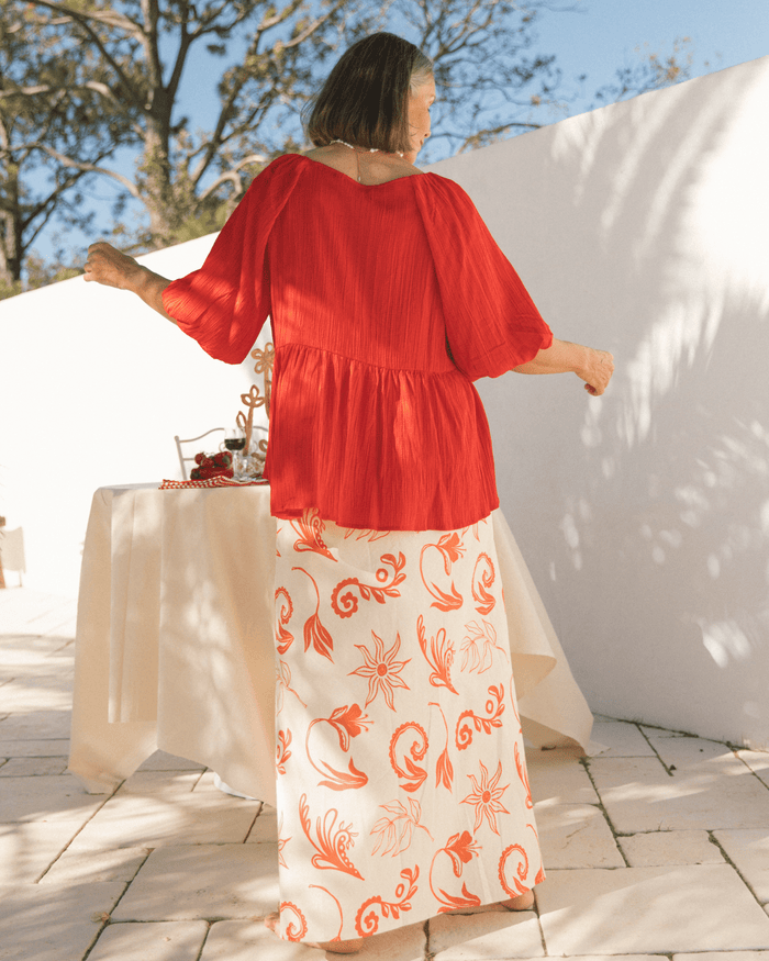 FINAL SALE | Frankie Top | Red Crepe