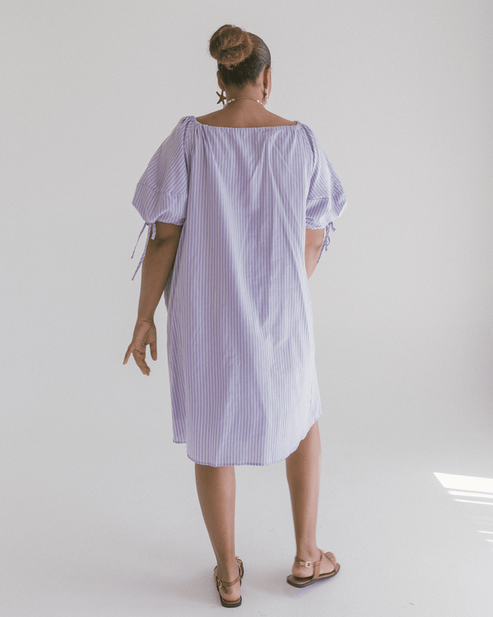 FINAL SALE | Harvey Mini Dress | Purple Stripe