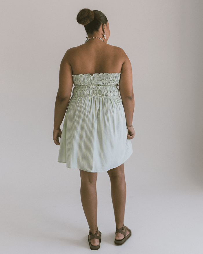 FINAL SALE | Mabel Mini Dress | Green Stripe