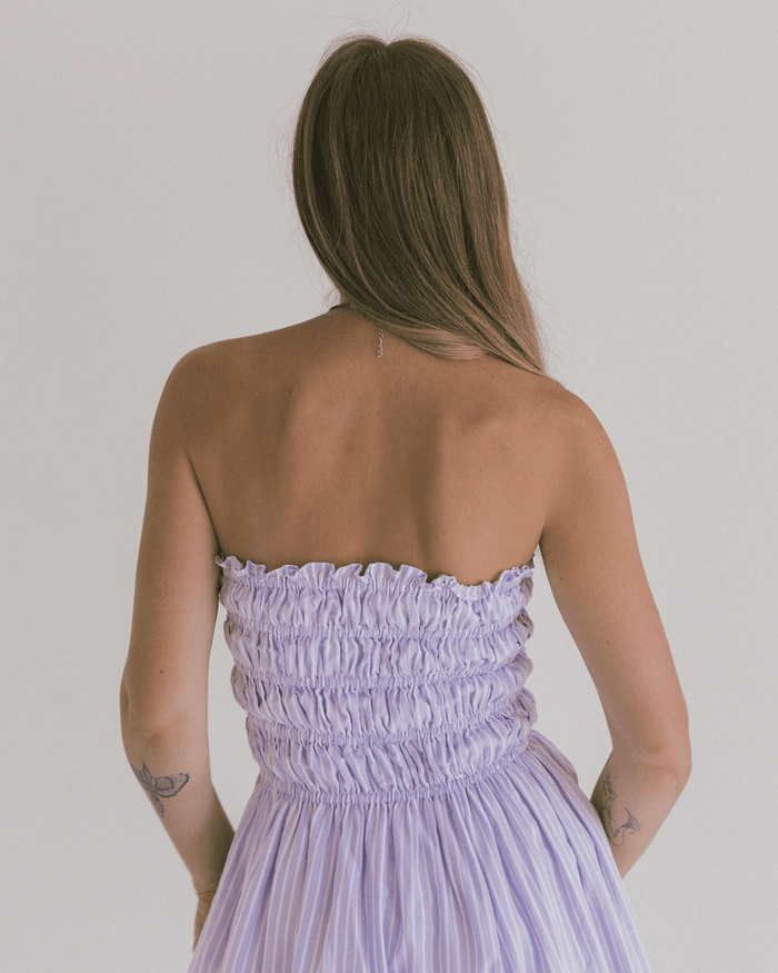 FINAL SALE | Mabel Mini Dress | Purple Stripe