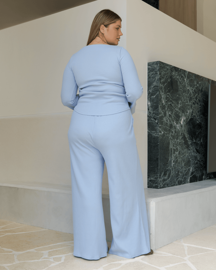 FINAL SALE | Marisa Ribbed Pants | Blue