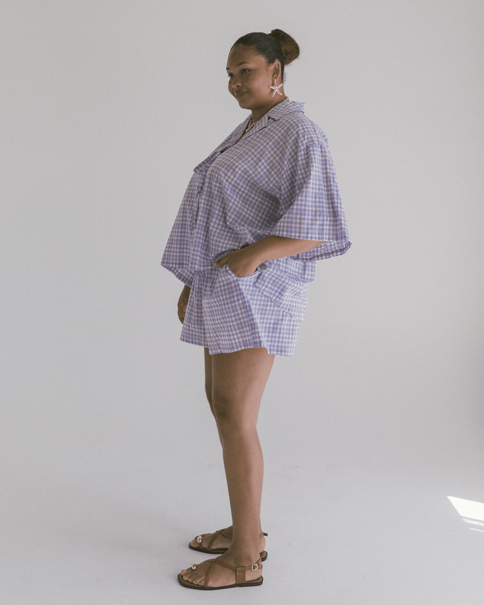 FINAL SALE | Matilda Shorts | Lavender Gingham