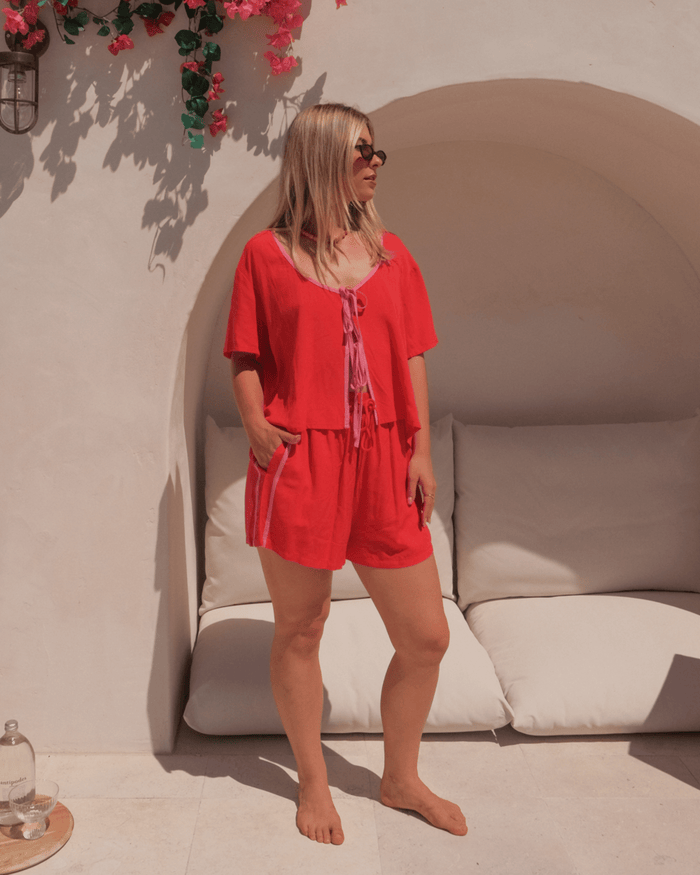 FINAL SALE | Matilda Shorts | Red & Pink