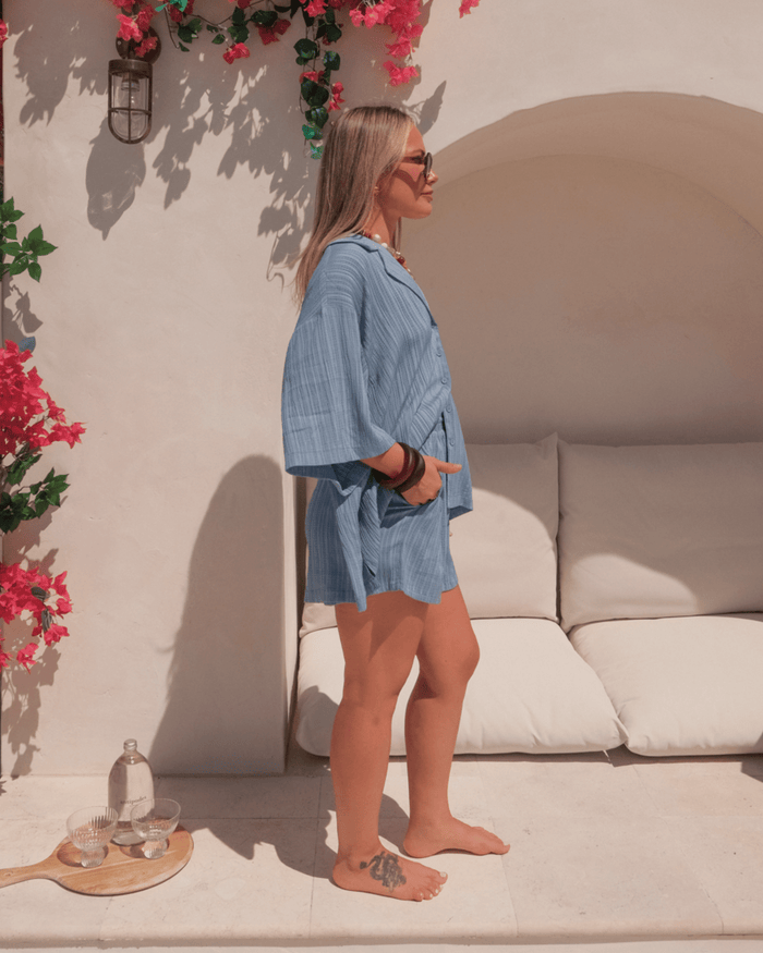 FINAL SALE | Matilda Shorts | Sky Crepe