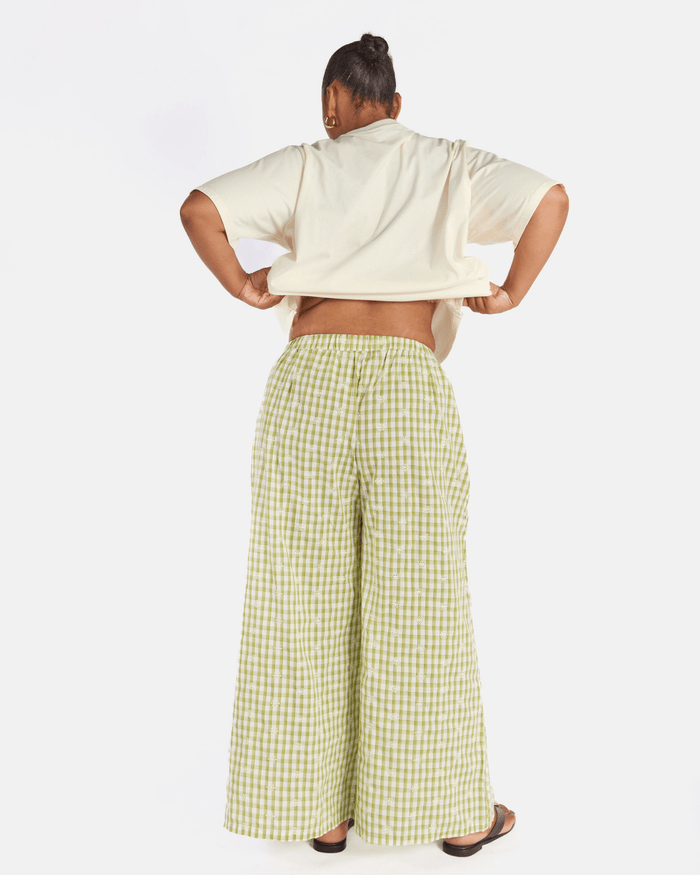 FINAL SALE | Posey Pants | Pear Gingham Embroidery