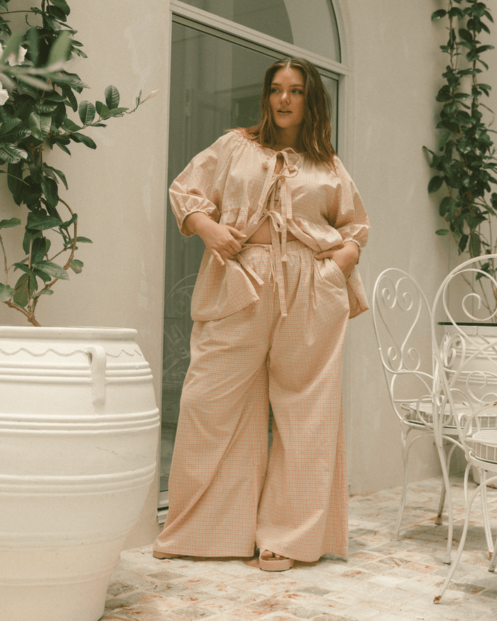 FINAL SALE | Posey Pants | Pink/Green Gingham