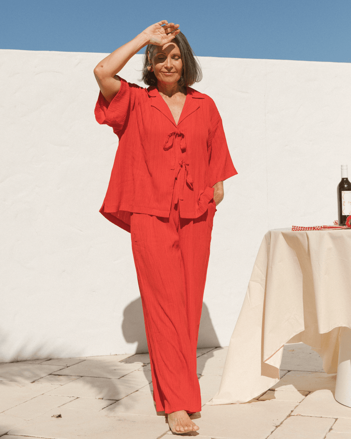 FINAL SALE | Posey Pants | Red Crepe