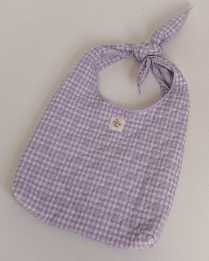 FINAL SALE | Quilted Tote | Purple Gingham
