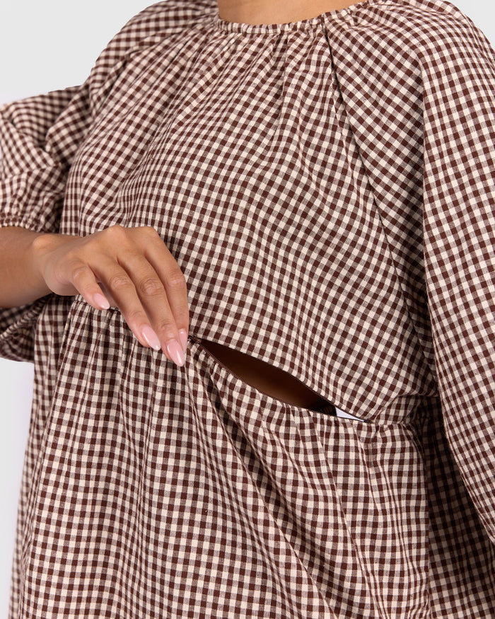 Florence top | Toffee Gingham