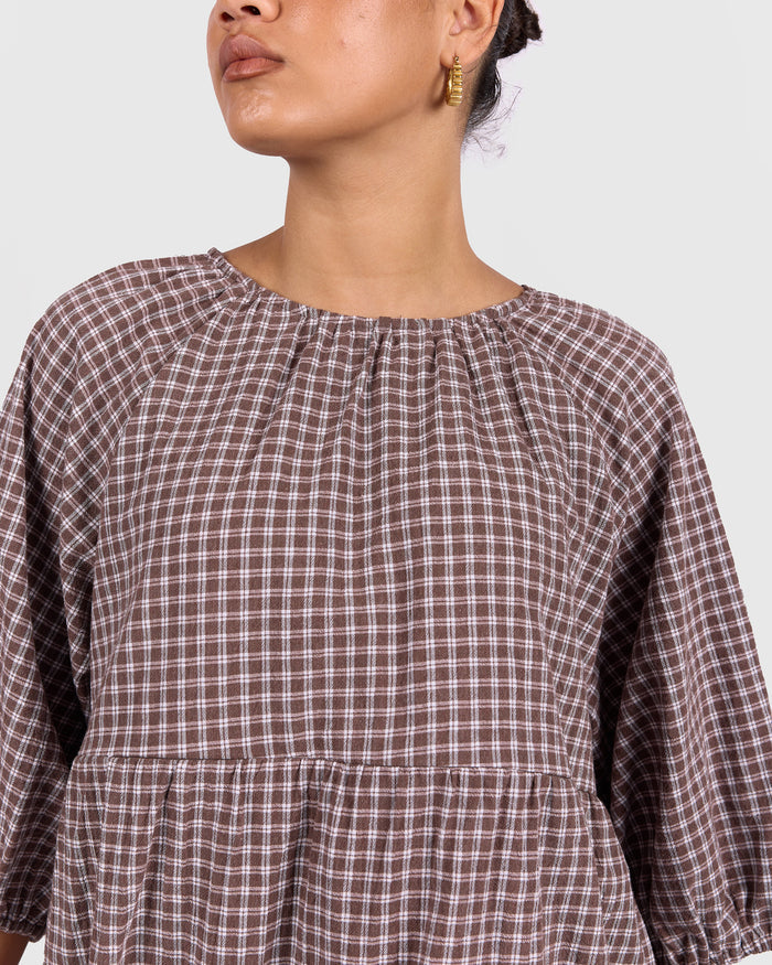 Florence top | Walnut Gingham