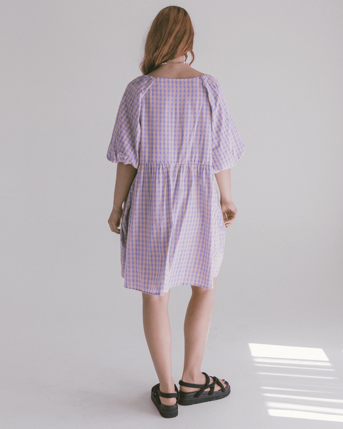 Frankie Mini Dress | Pink & Purple Gingham