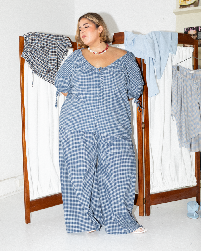 Lola Pants | Navy Gingham