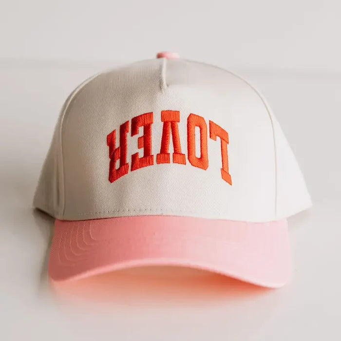 "Lover" Embroidered Hat - Greige Goods