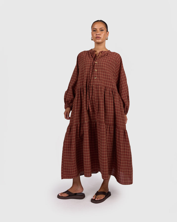 Maxi Avalon Smock | Maple Gingham