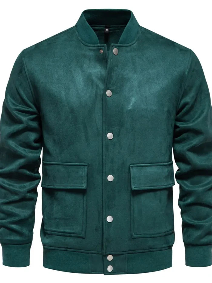 Men's Baseball Collar Snap Down Jacket