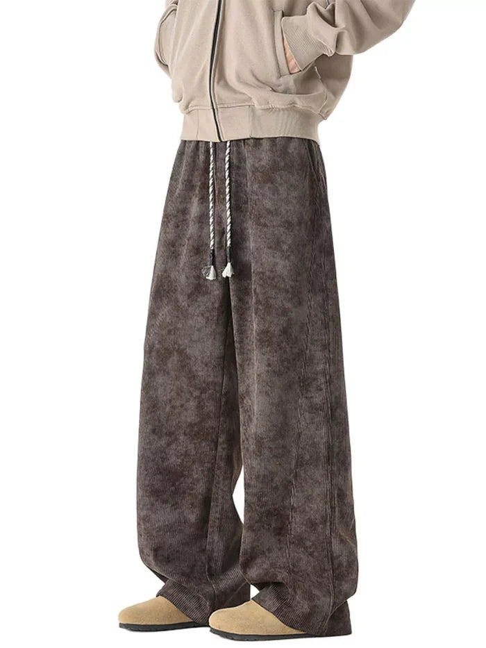 Men's Plus Size Vintage Wash Wide Leg Pants