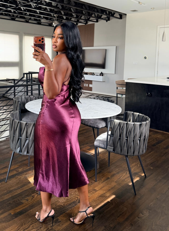 Merlot slip dress