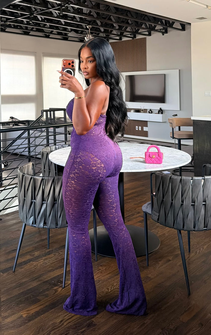 Purple Lace Jumpsuit