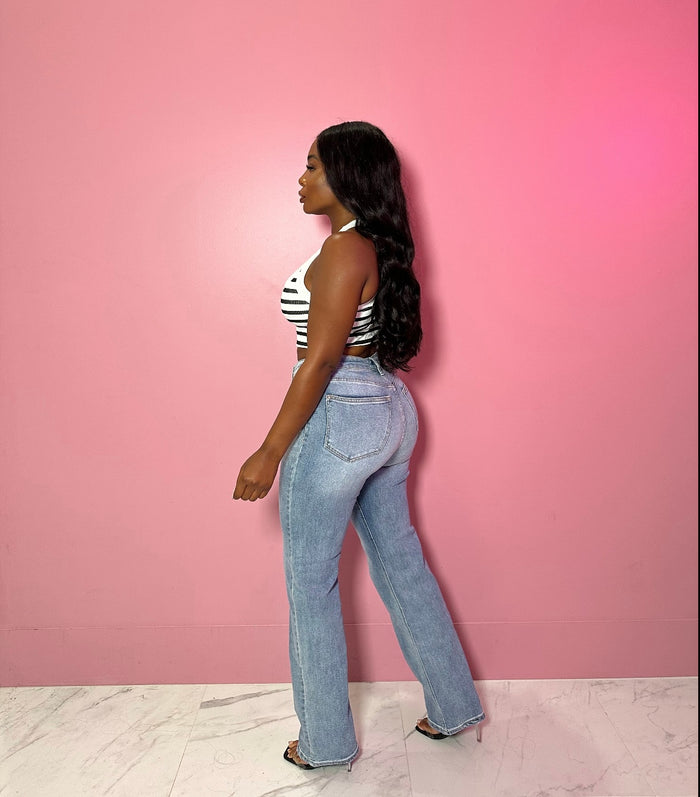 Side Button Jeans