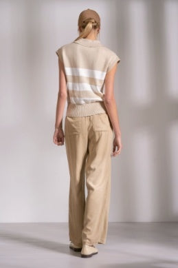 Sleeveless Collared Sweater - Greige Goods
