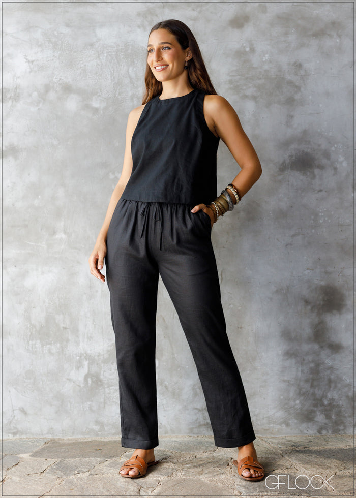 Sleeveless Linen Top - 290424
