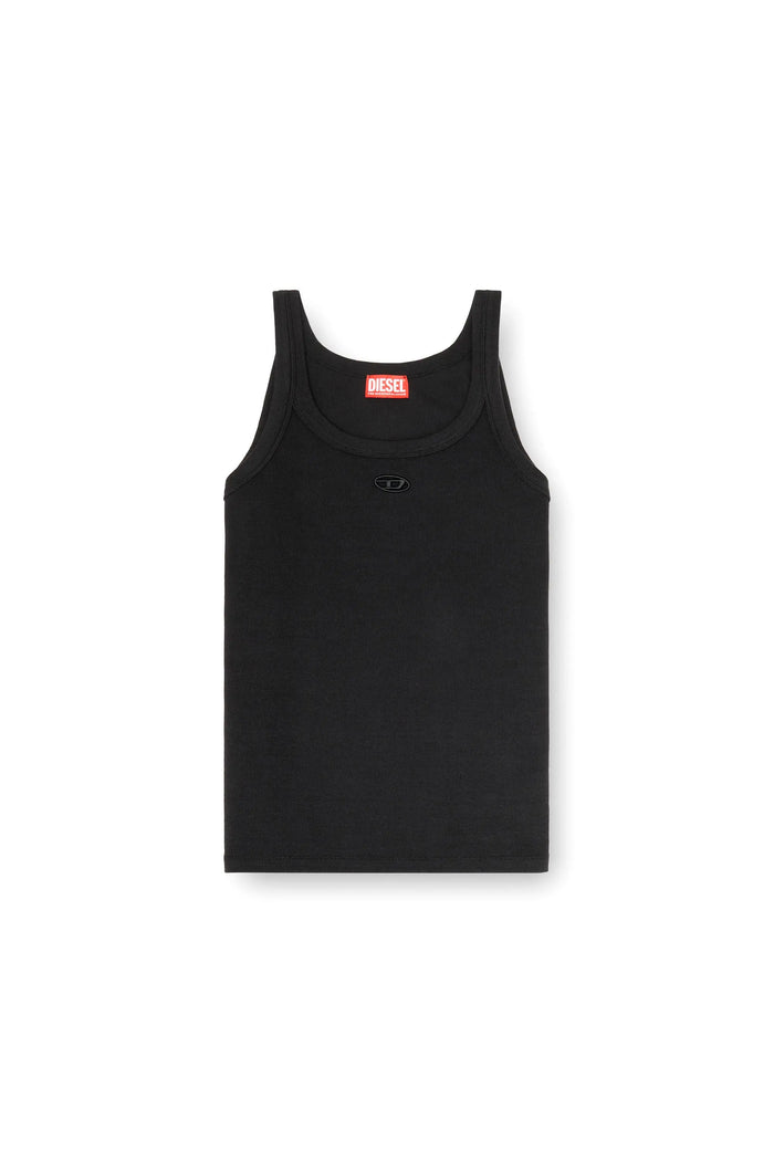 Slim cotton tank with Oval D logo