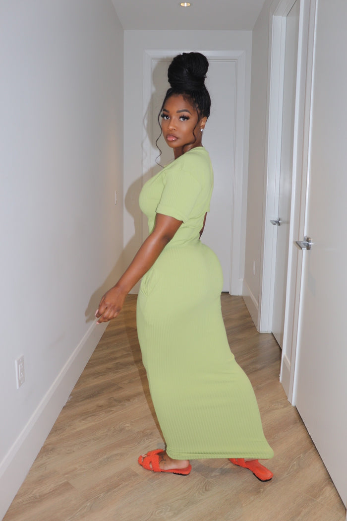Soft green pocket dress