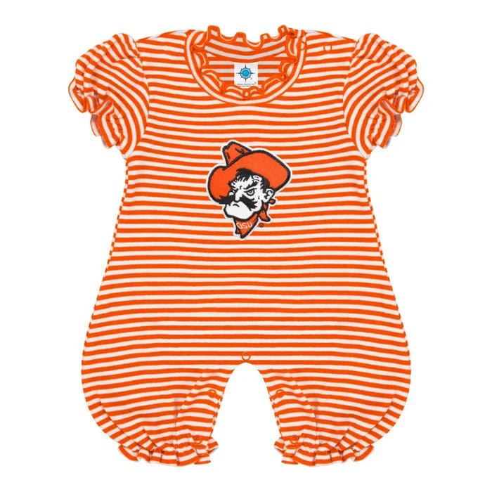 Striped OSU Baby Romper