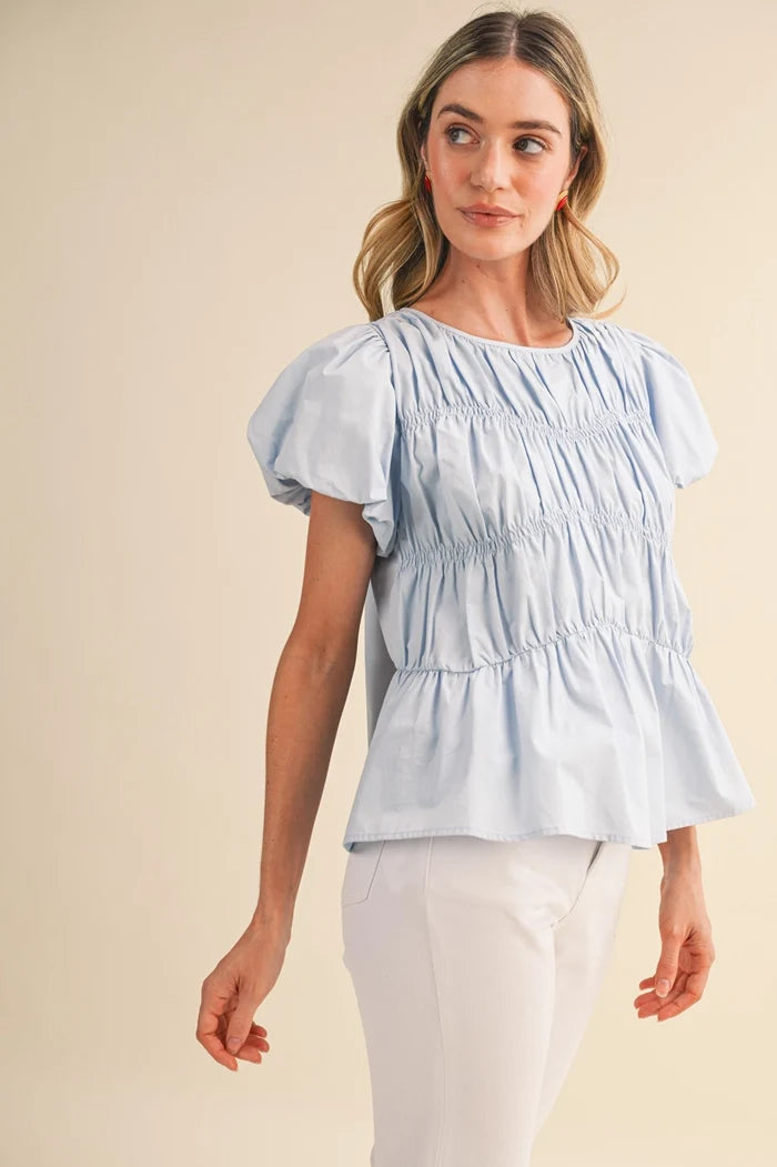 Tiered Bubble Sleeve Top