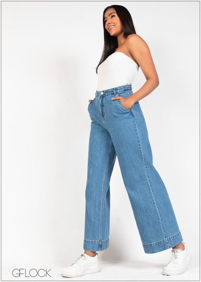 Wide Leg Light Blue Jean - LJ1121