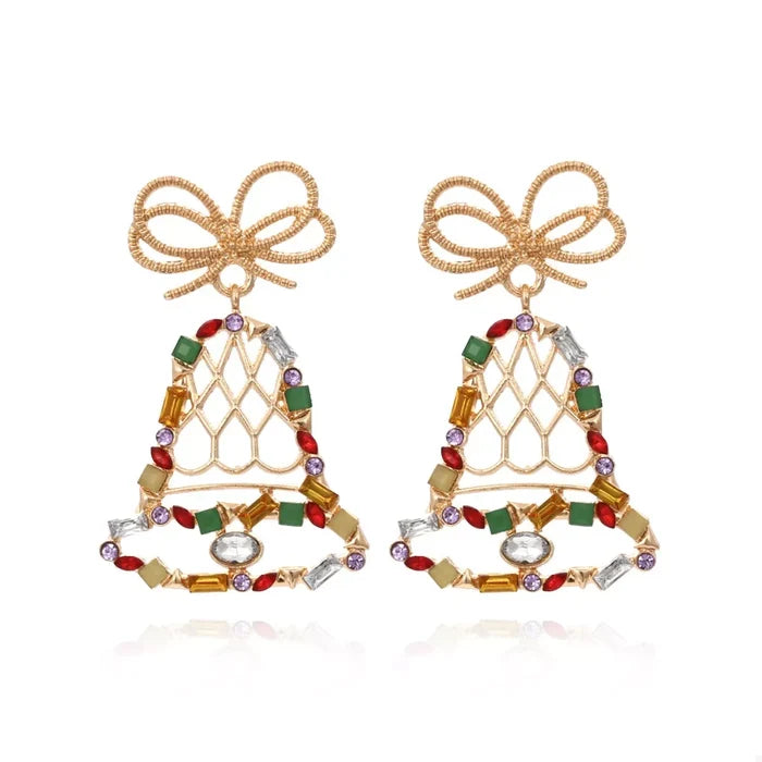18K Gold-Plated Christmas Bell Dangle Earrings