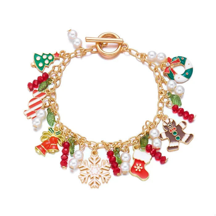18K Gold-Plated Christmas Charm Bracelet
