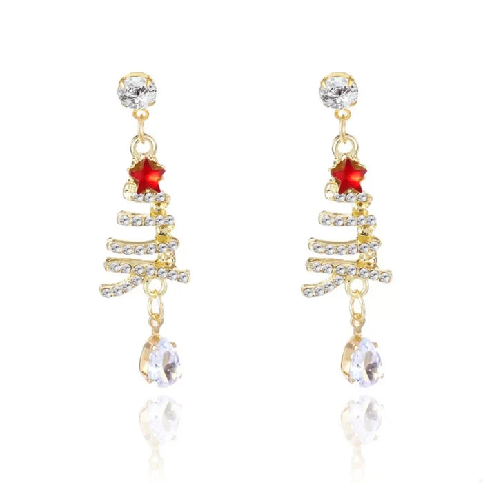 18K Gold-Plated Christmas Tree Earrings