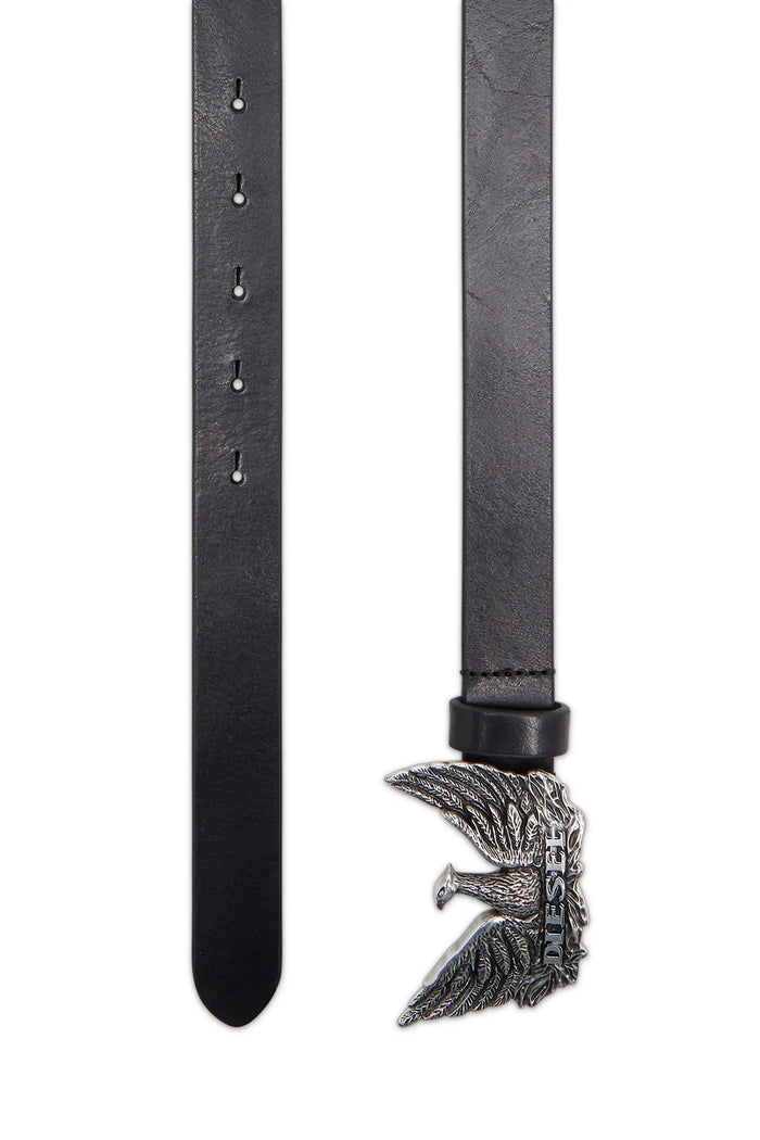 2.5 cm leather belt with metal Phoenix