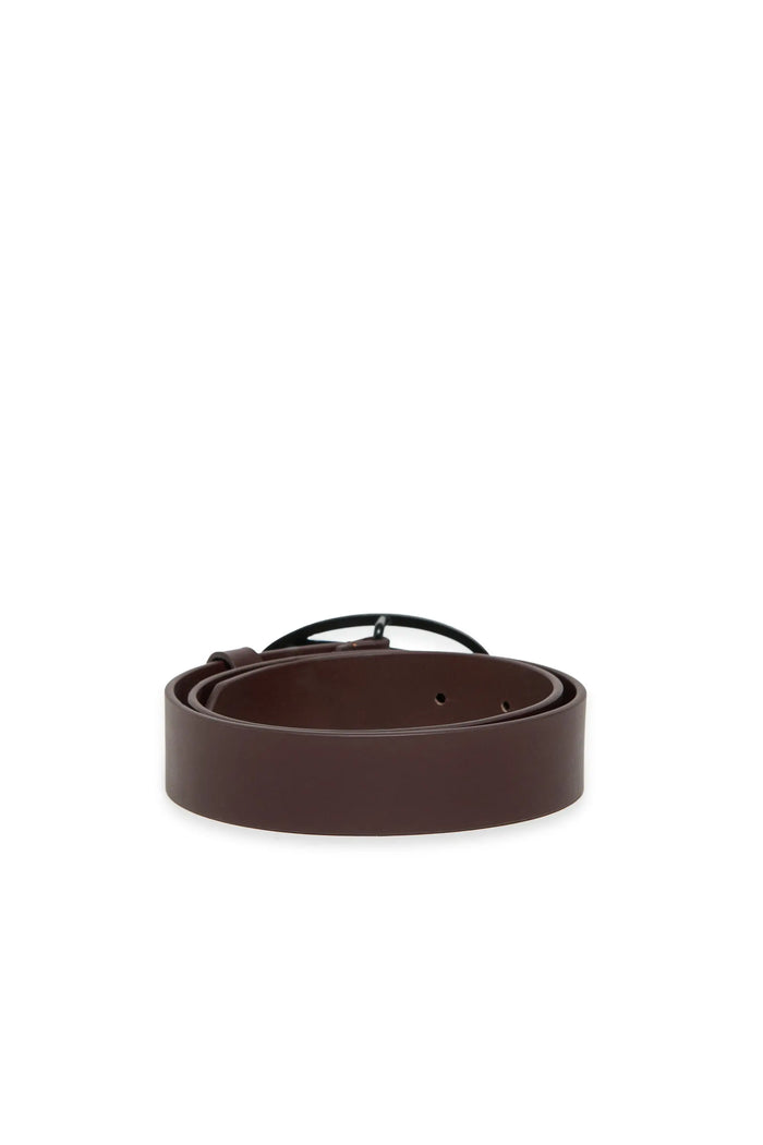 3 cm leather belt with Oval D buckle