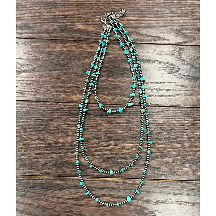 30" Navajo Turquoise Necklace - Greige Goods